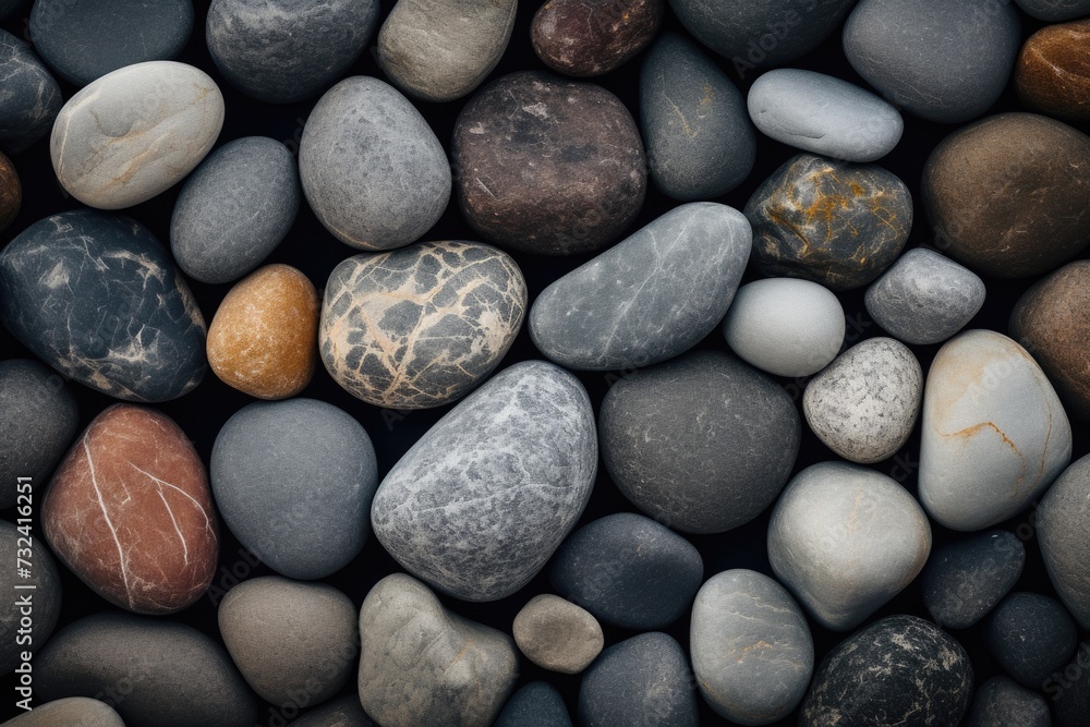 Poster a close up view of a bunch of rocks. perfect for nature enthusiasts and geology enthusiasts.