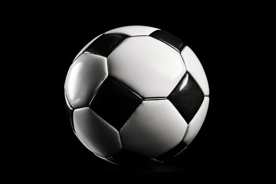 Soccer ball on a black background. Suitable for sports-related designs