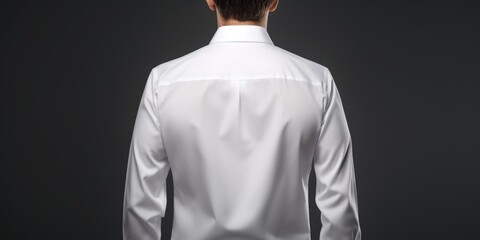 A man wearing a white shirt and black pants. Suitable for various professional, formal, and casual contexts