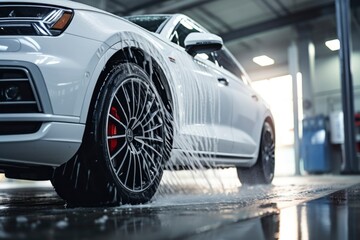 photo of a car being washed