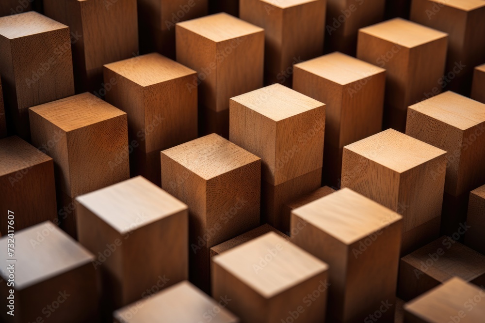 Poster a close-up photograph of a bunch of wooden blocks. this versatile image can be used for various crea