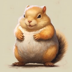 Chubby Cartoon Squirrel