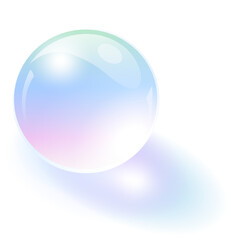 Glass sphere, iridescence pearl shimmering with colors.