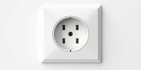 A detailed view of a white electrical outlet on a wall. Perfect for illustrating home improvement, electrical work, or modern technology