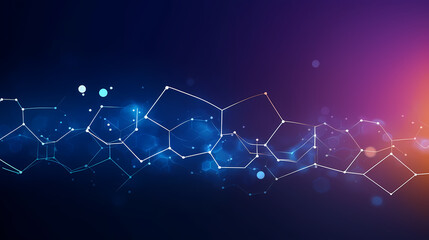 Obraz premium Modern science background hexagon lines and points wave flow abstract background
