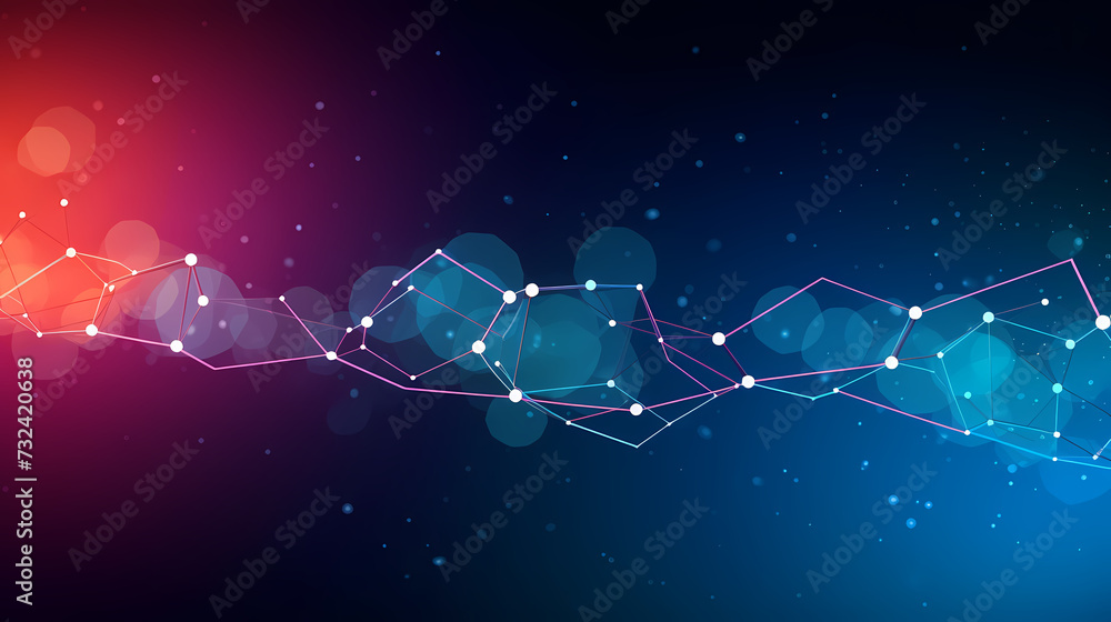 Poster modern science background hexagon lines and points wave flow abstract background