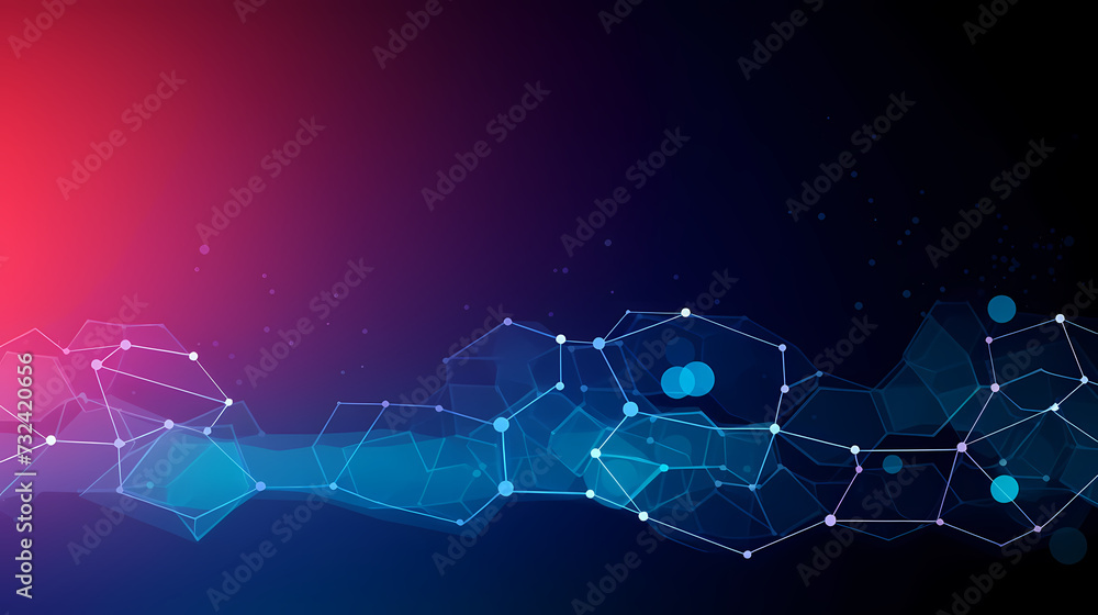 Poster modern science background hexagon lines and points wave flow abstract background