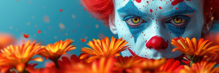Funny Clown Flowers, Background Banner