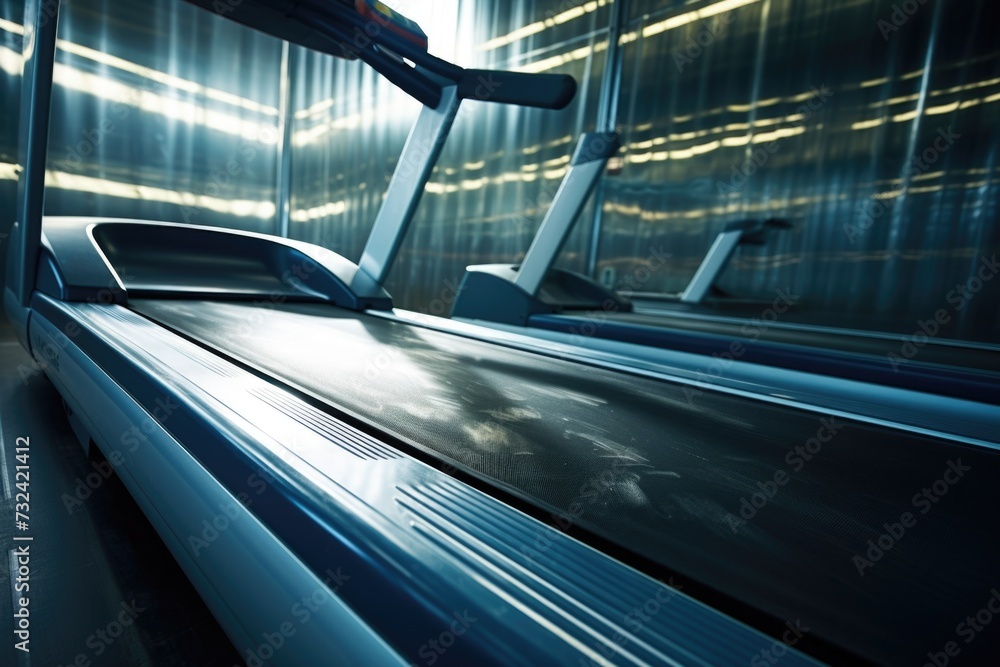 Poster a close up of a person walking on a treadmill. perfect for fitness and exercise-related content