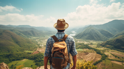 person on the top of mountain