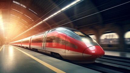 train in motion blur