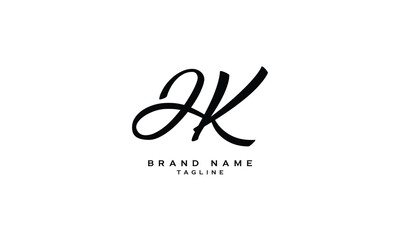 Fototapeta premium HK., KH, Abstract initial monogram letter alphabet logo design