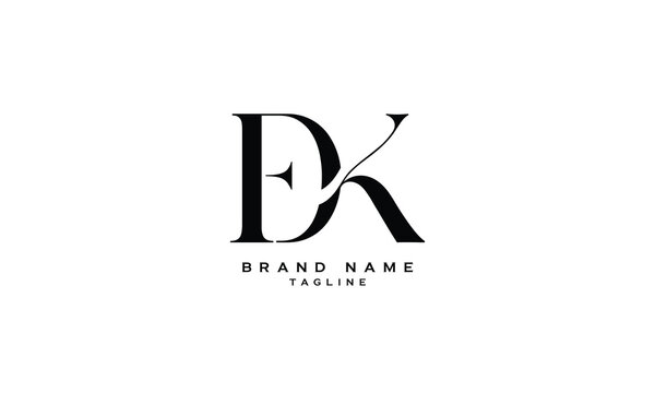 FDK, FKD, DFK, DKF, KDF, KFD, Abstract initial monogram letter alphabet logo design