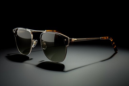 Sunglasses sitting on top of a table. Versatile image that can be used for various purposes