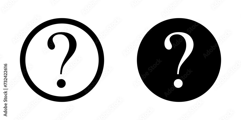 Wall mural set of help support icons – vector icons of the question mark symbol