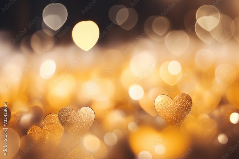 Poster a collection of hearts arranged on a table. can be used for various romantic occasions