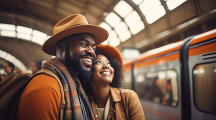 couple in the subway station