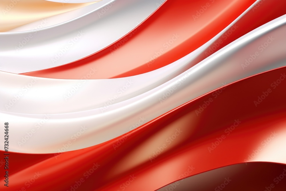 Aufkleber A vibrant and dynamic background featuring wavy patterns in red, white, and gold. Perfect for adding a touch of elegance and excitement to any design project