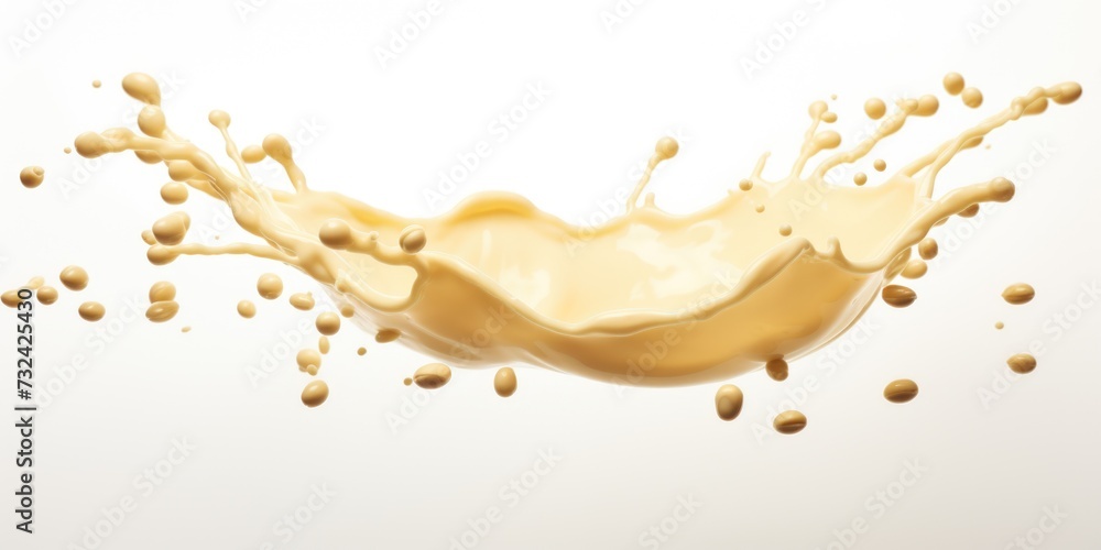 Aufkleber A dynamic image capturing a splash of milk on a pristine white surface. Perfect for showcasing the freshness and purity of dairy products.