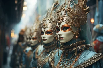 Crédence de cuisine en verre imprimé Carnaval Carnival show, woman street parade with elaborated costume and make up