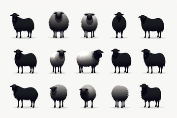 A group of sheep standing next to each other. Perfect for illustrating unity, teamwork, or a pastoral setting