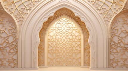 Fototapeta premium A room with a white and gold design, perfect for elegant and luxurious interiors