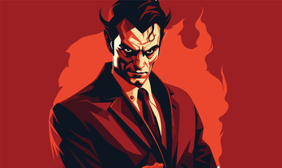 Fototapeta premium devil man isolated vector style
