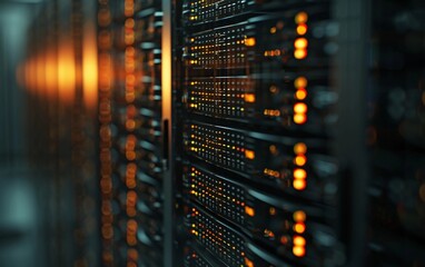 A Row of Servers in a Server Room