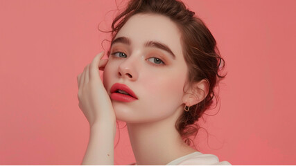Fototapeta premium A photo of woman model for beauty or cosmetic product photoshoot