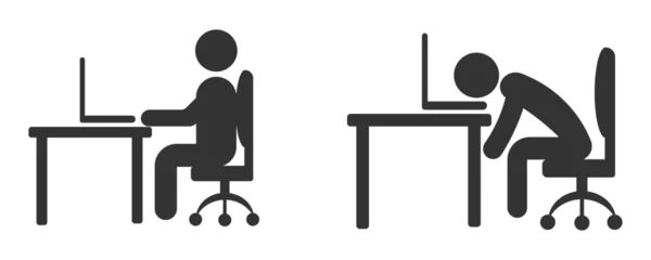 Foto op Plexiglas Office workplace icon. Sitting worker symbol design vector ilustration. © Petro