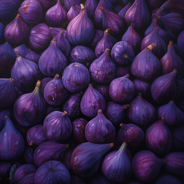 Tas de figues sur un &eacute;tal de march&eacute;. R&eacute;colte de fruits frais, violets et bien m&ucirc;rs pour faire le plein de vitamines en &eacute;t&eacute;.