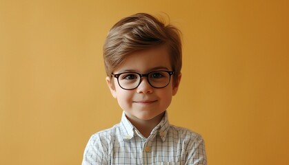 Young Boy Smiling With Glasses