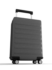  suitcase with wheels and handle on a transparent background side view