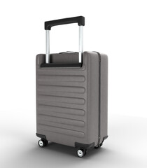  suitcase with wheels and handle on a transparent background side view
