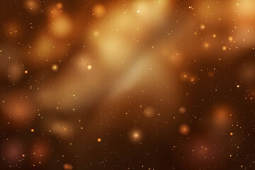 Fototapeta na wymiar Abstract Golden Bokeh Lights on a Warm Brown Background