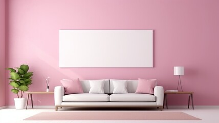 modern living room with white sofa. generative ai