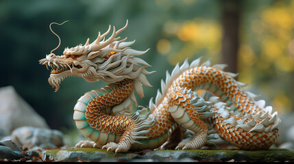 Fototapeta premium Traditional 3d chinese dragon illustration, chinese new year celebrations