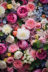 Spring flowers background. Mother's Day. International Women's Day card.