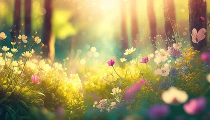 Photo sur Plexiglas Jaune landscape with flowers