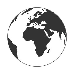 globe earth vector icon. World sphere map symbol design vector ilustration.