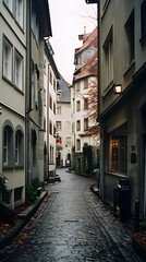 Fototapeta na wymiar Zurich alleyway, tourism (generative AI)