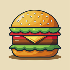 Burger vector illustration image square format