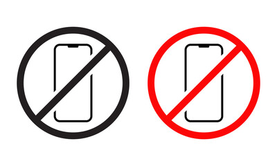 Turn off smartphone sign. No mobile phone icon. Cellphone barring symbol vector