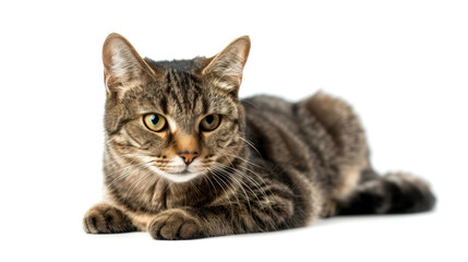 Obraz premium Feline Friend in Focus: A Captivating Photo of a Tabby Cat