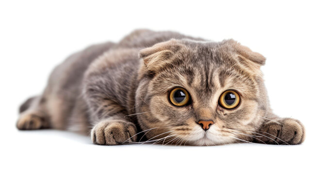 A Photo of a Scottish Fold Cat with Adorable Bent Ears