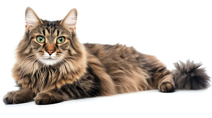 Enchanting Gaze: A Detailed Photo of a Majestic Norwegian Forest Cat