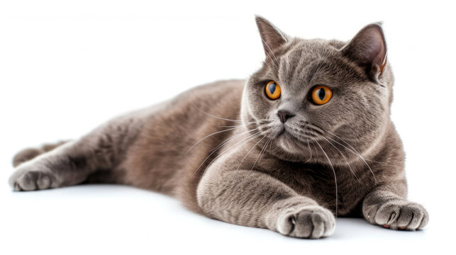A Charming Photo of a British Shorthair Cat with Enchanting Eyes