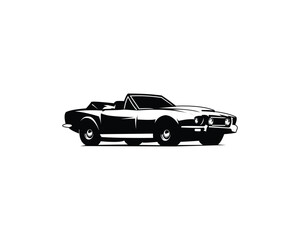 1964 Aston Martin dbs car silhouette vector illustration. isolated white background view from side. Best for car industry, logos, badges, emblems, icons, design stickers, shirts.