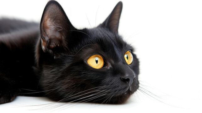A Close-Up Photo of a Black Cat Capturing Elegance and Whimsy