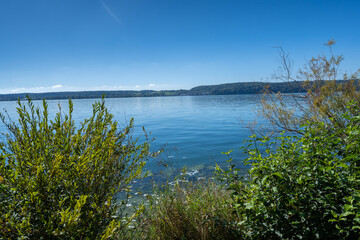 Ueberlingen on Lake Constance, lakeside promenade. Baden-Wuerttemberg, Germany, Europe.